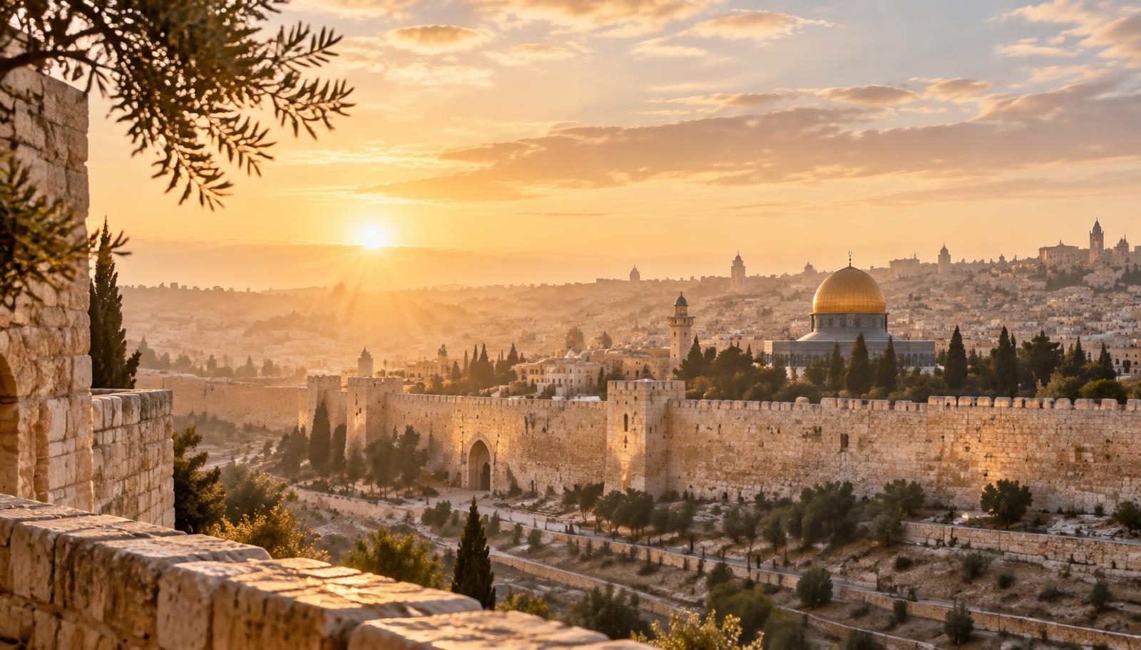 Amanecer sobre las murallas de Jerusalén